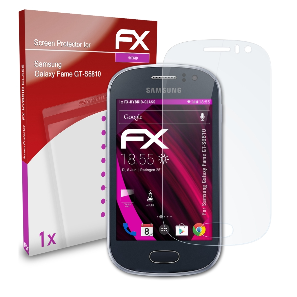 Schutzglas(für (GT-S6810)) FX-Hybrid-Glass ATFOLIX Galaxy Fame Samsung