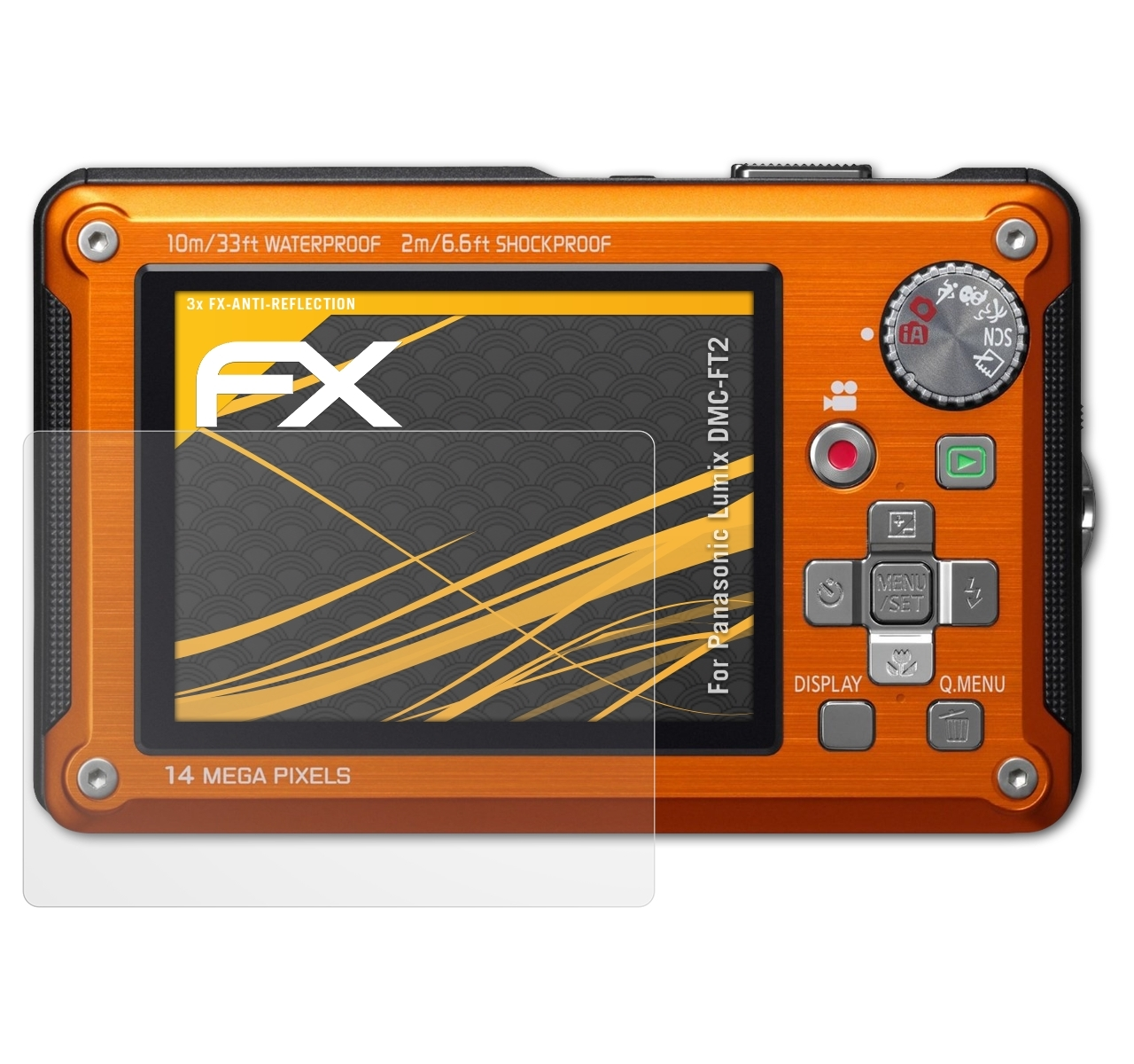 Panasonic 3x Lumix FX-Antireflex DMC-FT2) ATFOLIX Displayschutz(für