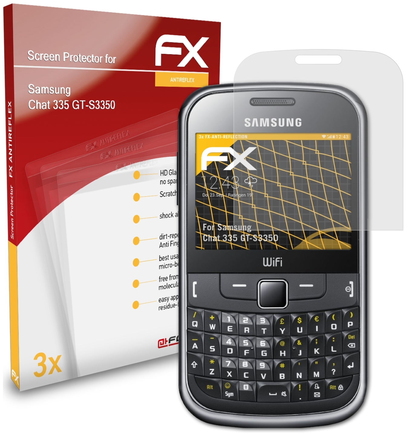 Displayschutz(für Chat 3x FX-Antireflex 335 (GT-S3350)) Samsung ATFOLIX
