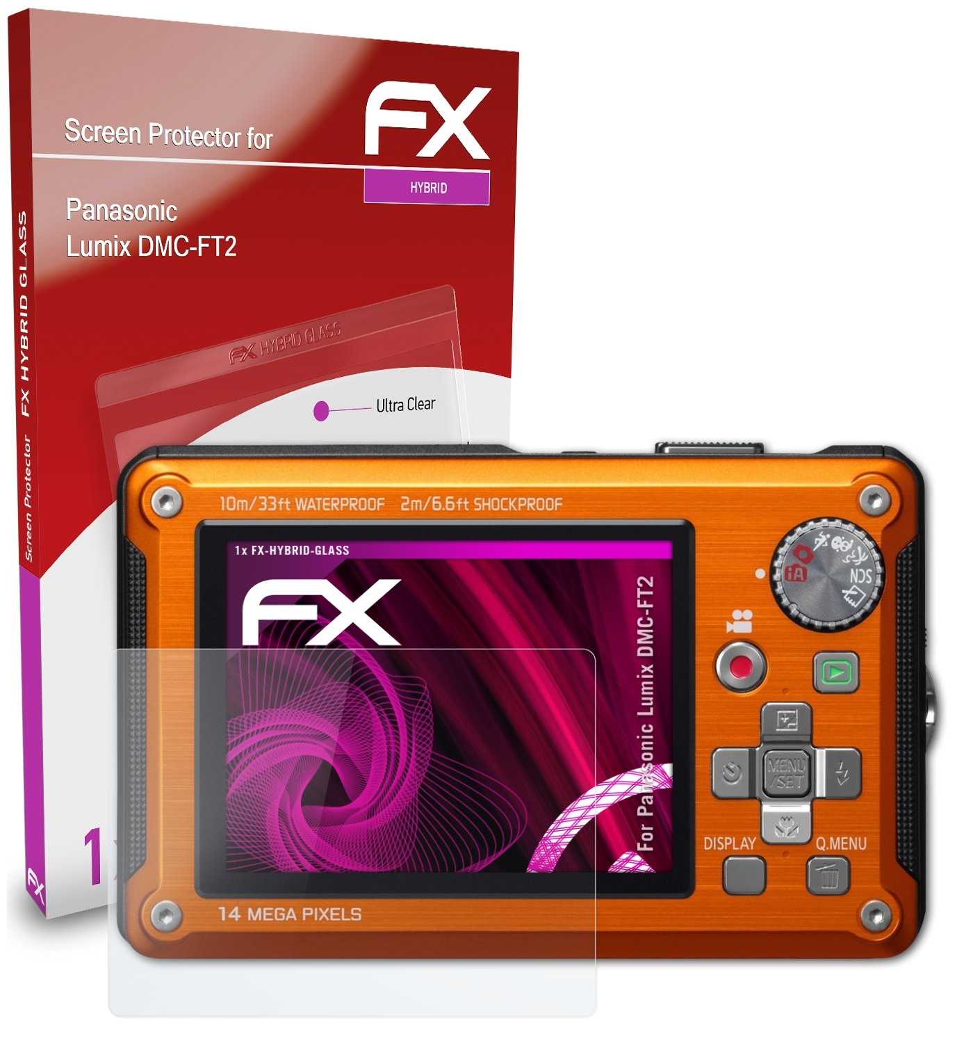 ATFOLIX FX-Hybrid-Glass Lumix Panasonic Schutzglas(für DMC-FT2)