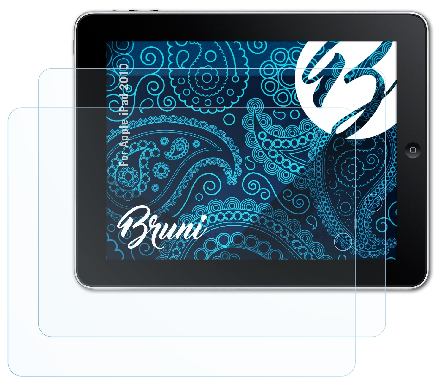 BRUNI 2x Basics-Clear Schutzfolie(für Apple iPad (2010))