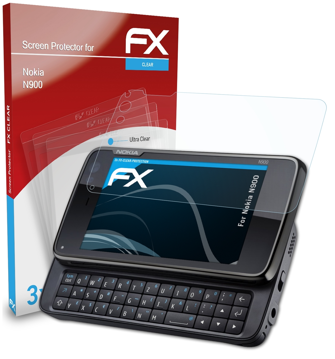 Displayschutz(für ATFOLIX FX-Clear N900) 3x Nokia