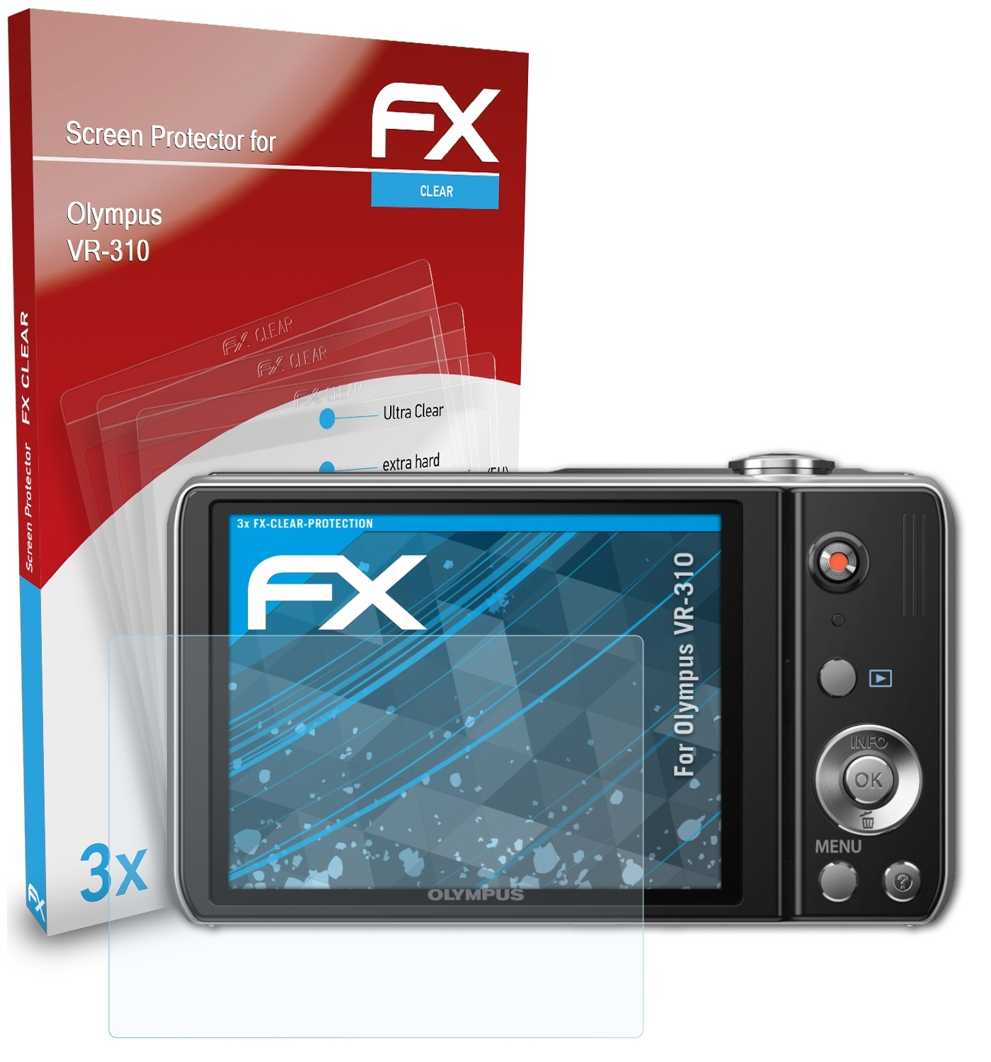 ATFOLIX VR-310) Olympus 3x FX-Clear Displayschutz(für