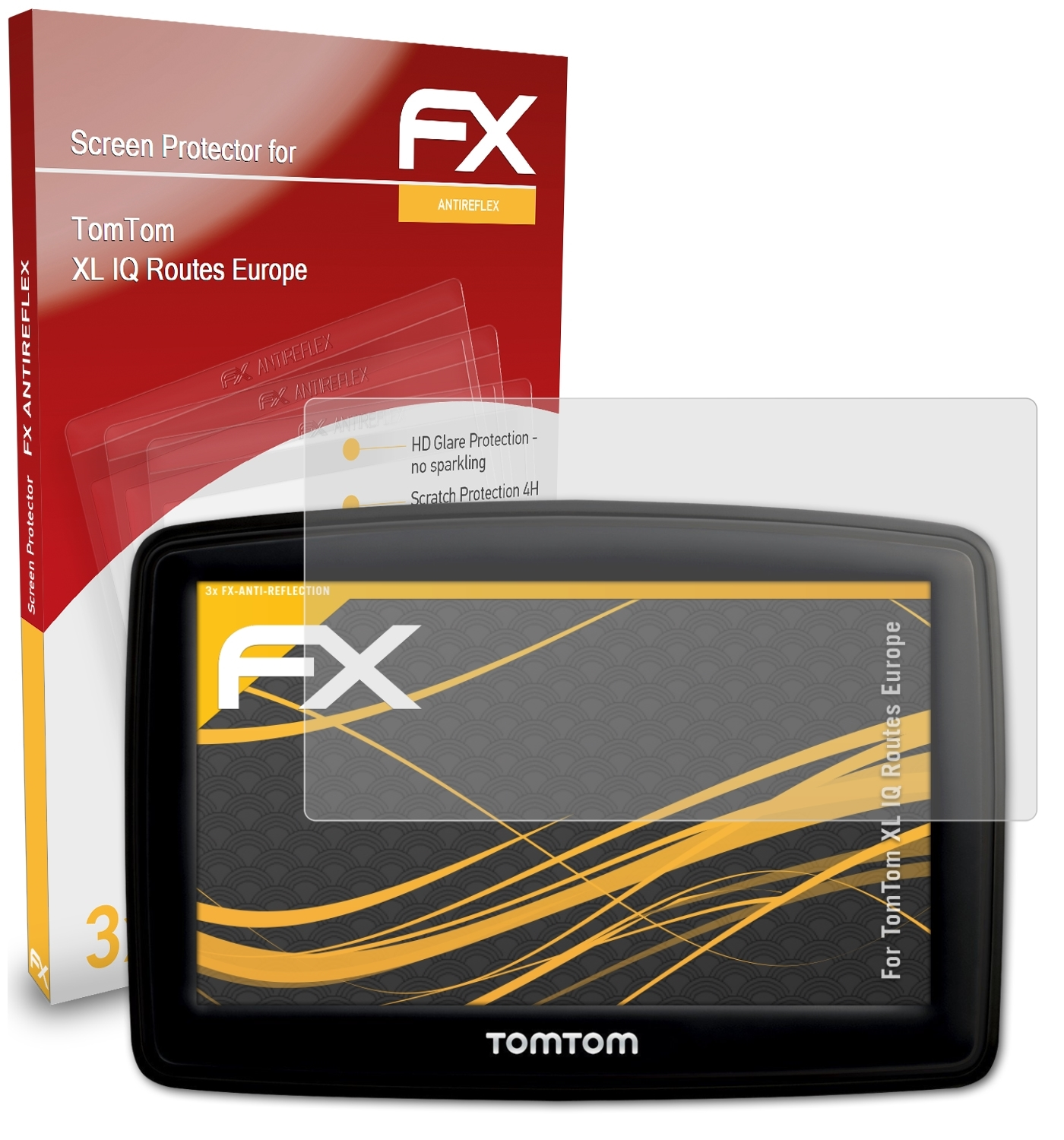 ATFOLIX 3x FX-Antireflex XL Europe) IQ Displayschutz(für Routes TomTom