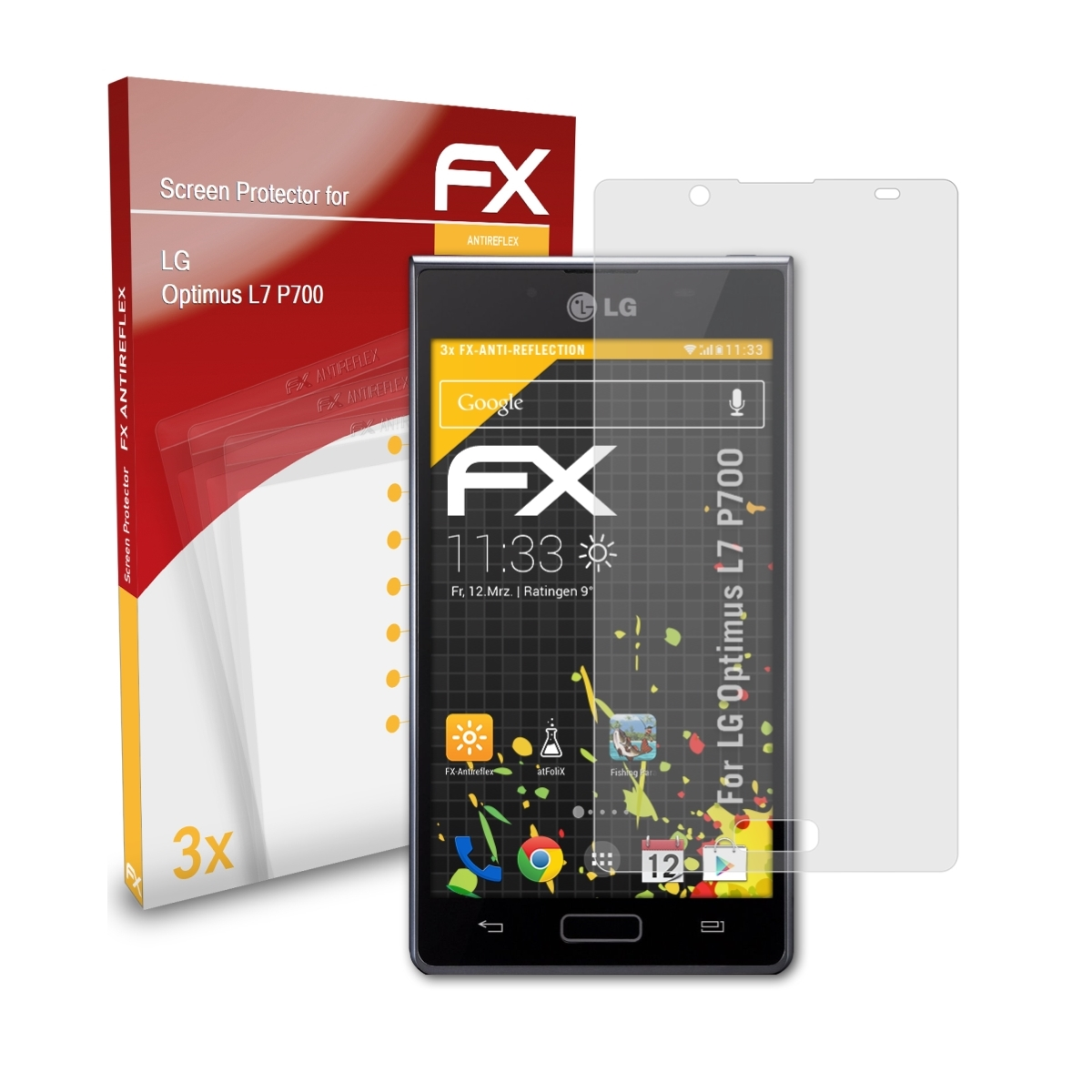 (P700)) Optimus LG ATFOLIX Displayschutz(für L7 FX-Antireflex 3x
