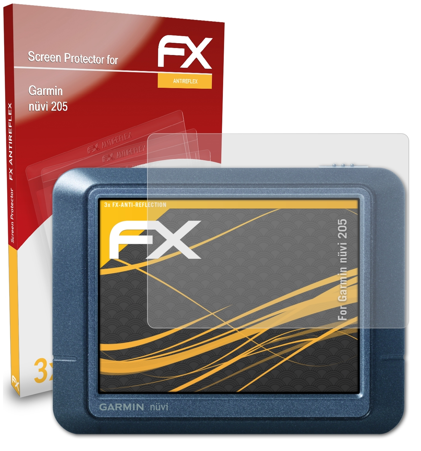 ATFOLIX 205) Garmin 3x Displayschutz(für nüvi FX-Antireflex