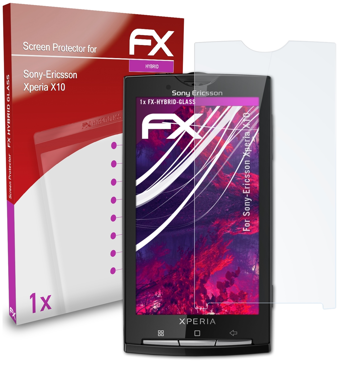 Sony-Ericsson Xperia FX-Hybrid-Glass ATFOLIX Schutzglas(für X10)