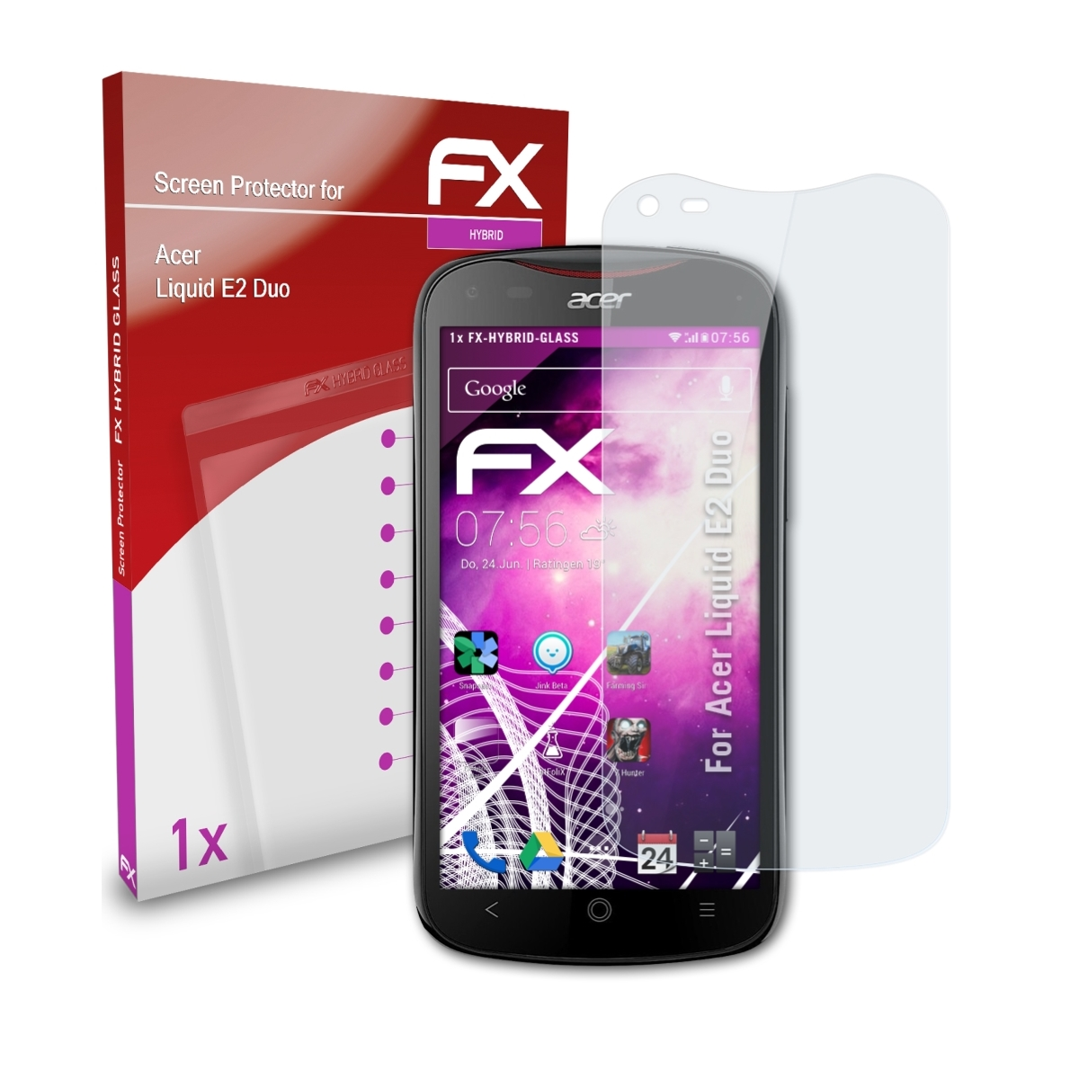 ATFOLIX FX-Hybrid-Glass Schutzglas(für Acer Liquid E2 Duo)