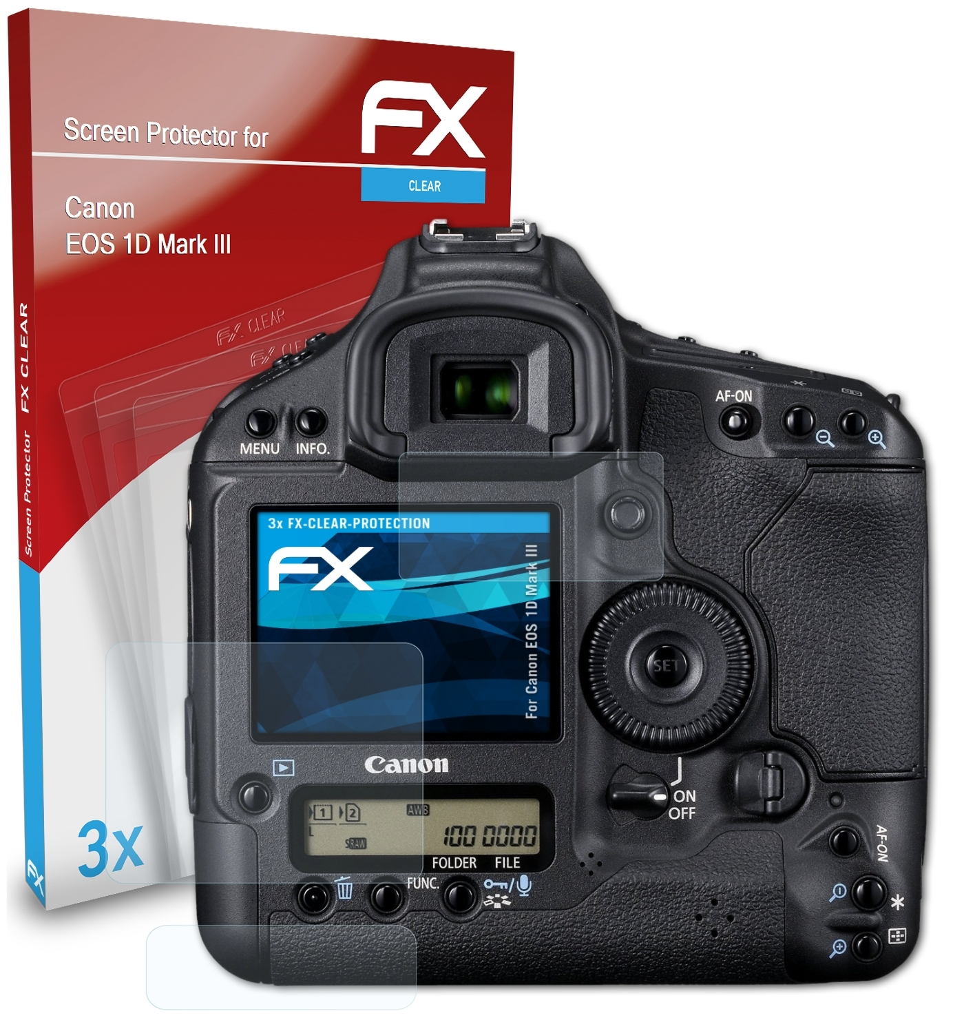 ATFOLIX 3x FX-Clear Displayschutz(für Canon III) EOS Mark 1D