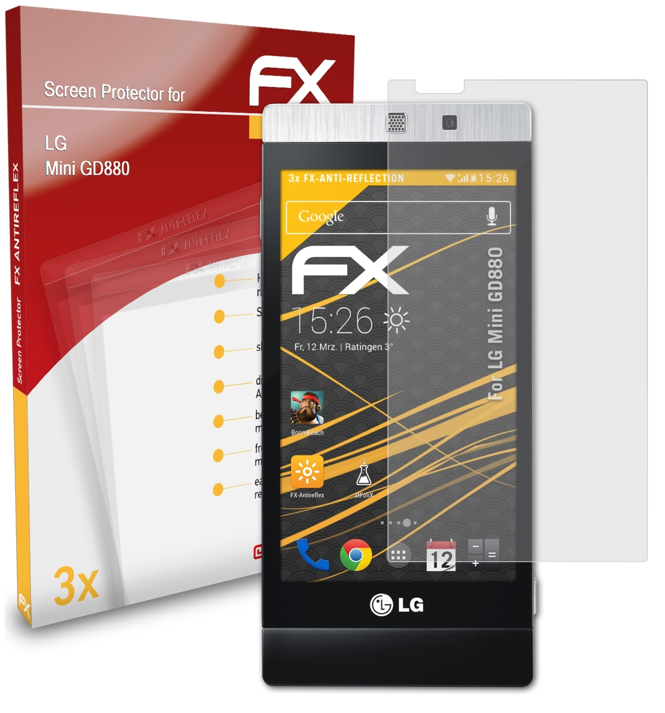 FX-Antireflex Mini Displayschutz(für LG (GD880)) 3x ATFOLIX