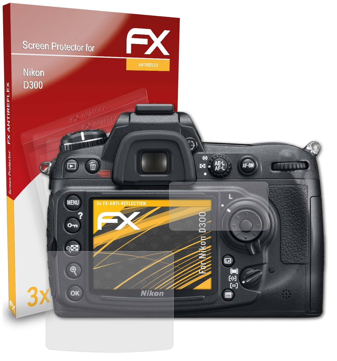 Displayschutz(für ATFOLIX Nikon 3x D300) FX-Antireflex