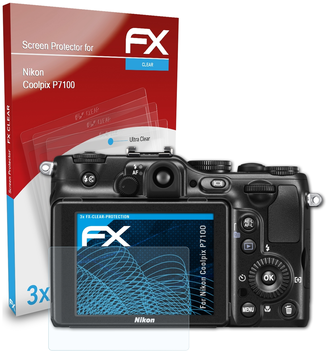 ATFOLIX P7100) Displayschutz(für Nikon 3x Coolpix FX-Clear