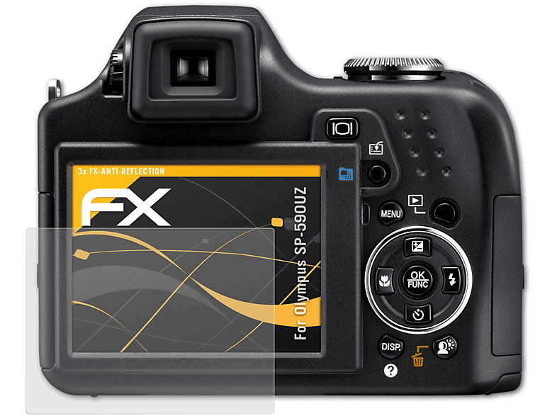 ATFOLIX FX-Antireflex Displayschutz(für Olympus 3x SP-590UZ)