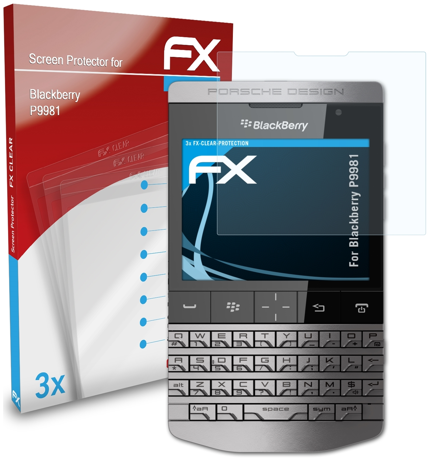 Displayschutz(für FX-Clear Blackberry ATFOLIX 3x P9981)