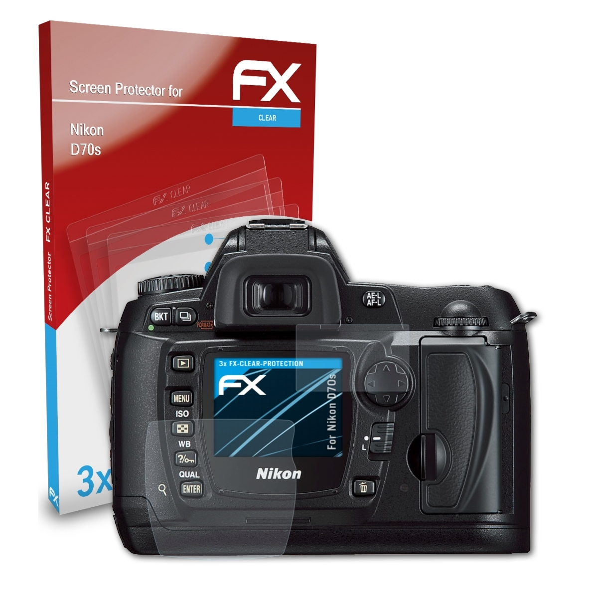 Nikon 3x ATFOLIX Displayschutz(für D70s) FX-Clear