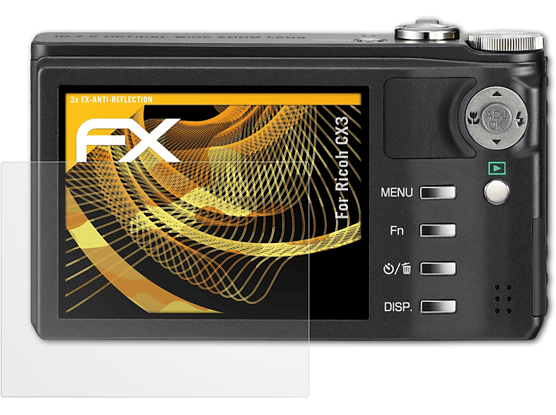 ATFOLIX 3x FX-Antireflex Displayschutz(für Ricoh CX3)