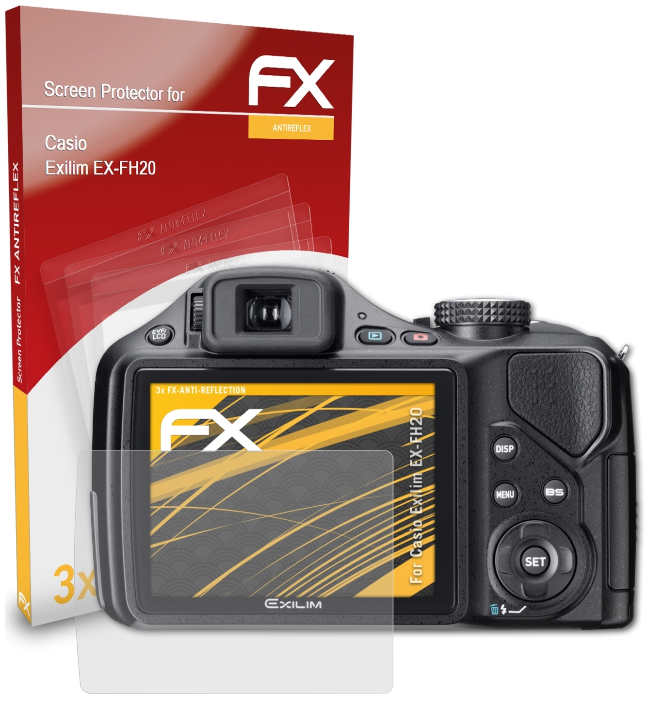 Displayschutz(für Exilim ATFOLIX EX-FH20) FX-Antireflex 3x Casio