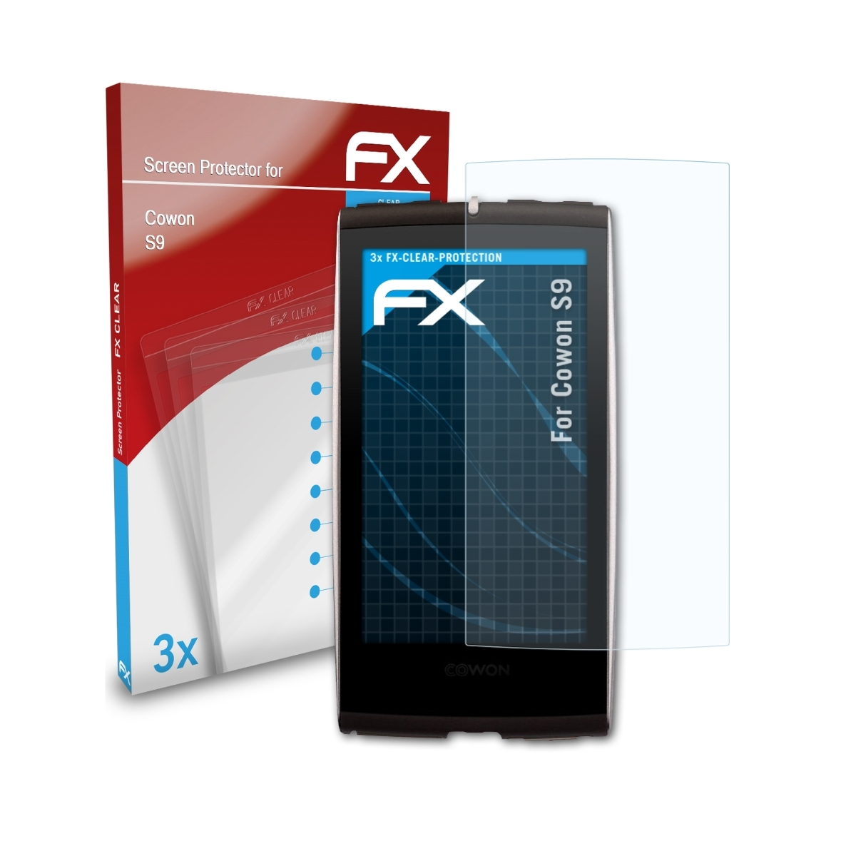ATFOLIX 3x S9) FX-Clear Cowon Displayschutz(für