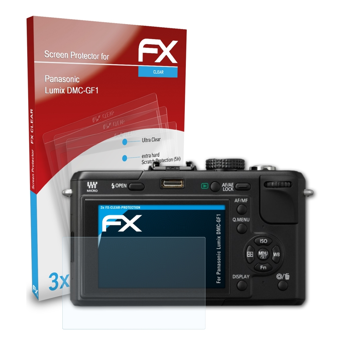 ATFOLIX 3x DMC-GF1) FX-Clear Panasonic Displayschutz(für Lumix