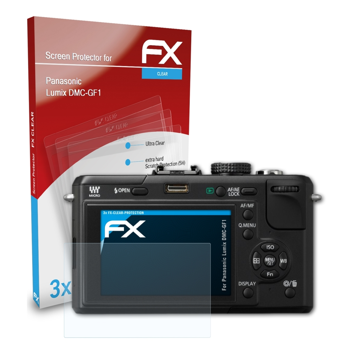 FX-Clear Lumix Panasonic 3x Displayschutz(für ATFOLIX DMC-GF1)