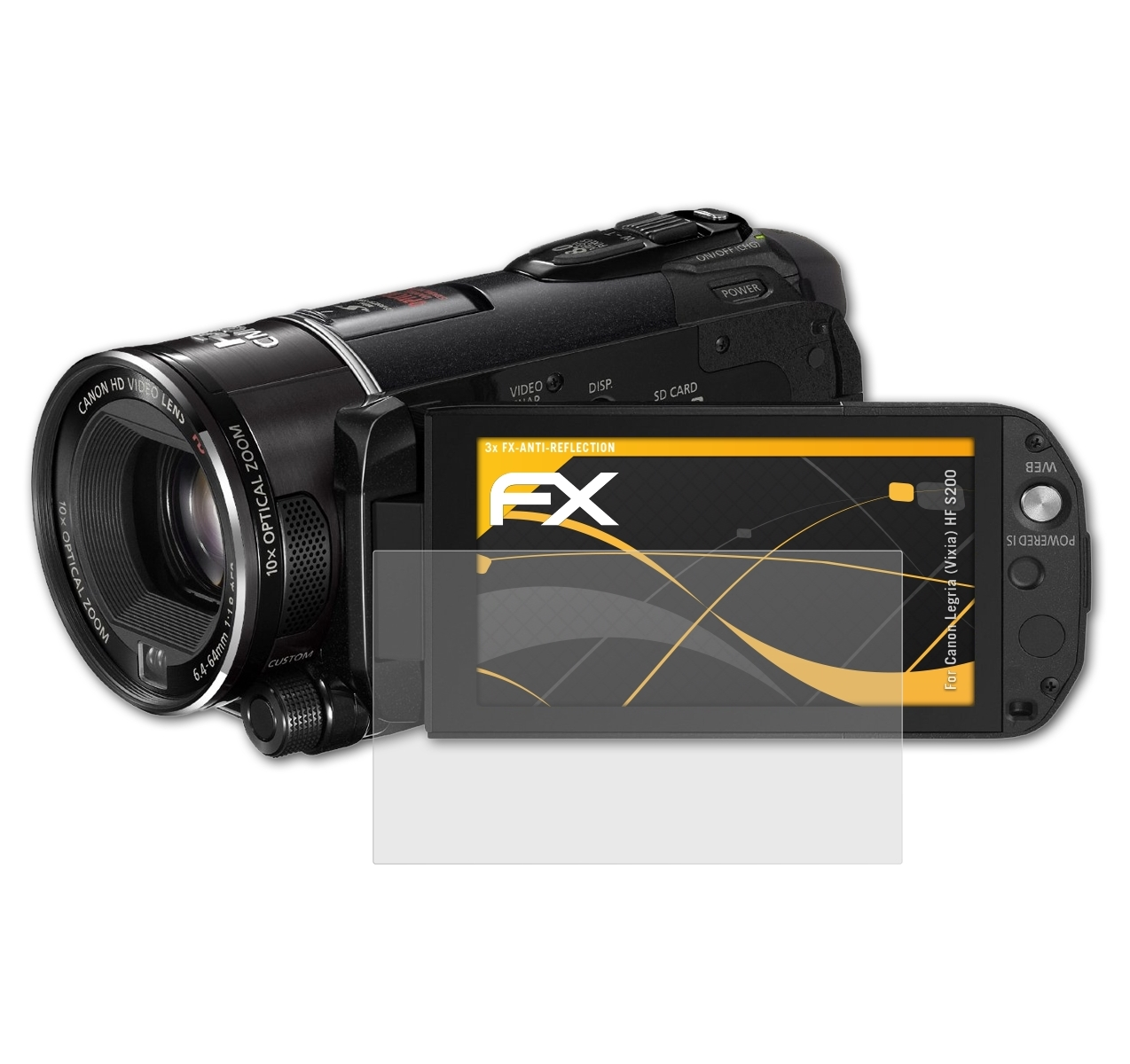 ATFOLIX 3x FX-Antireflex (Vixia) HF Displayschutz(für Legria Canon S200)