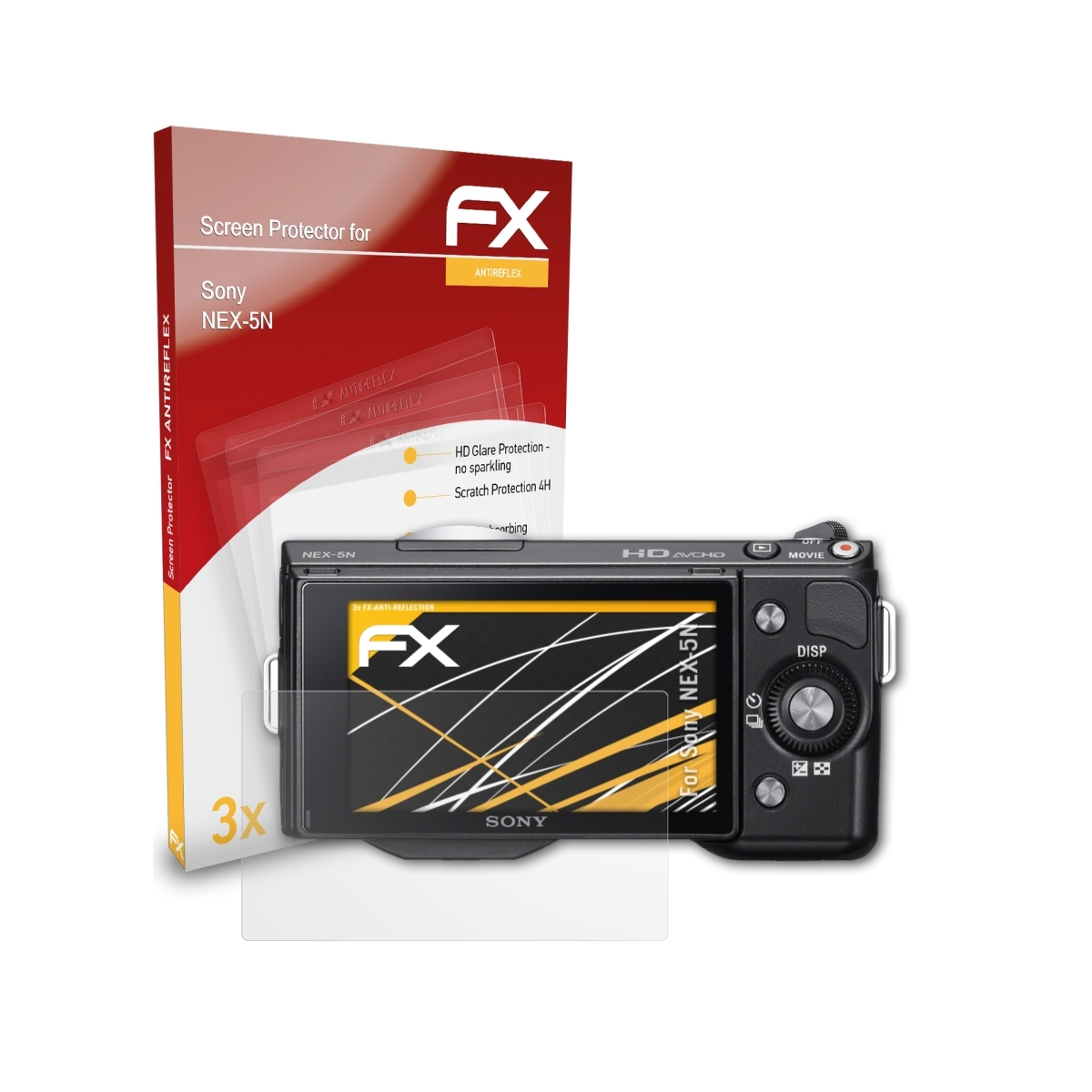 Displayschutz(für 3x ATFOLIX Sony NEX-5N) FX-Antireflex