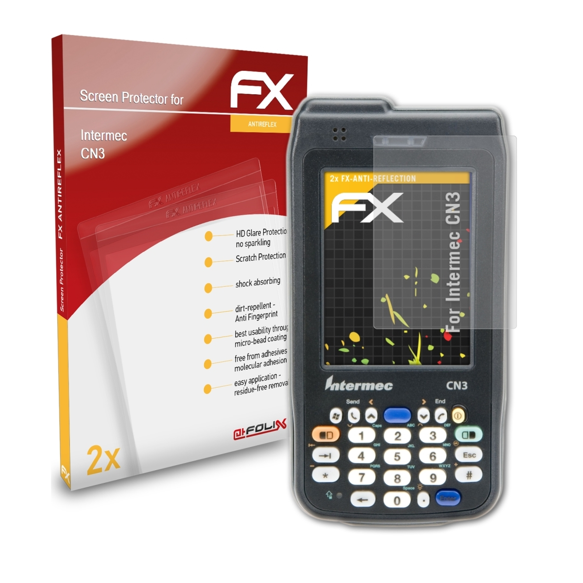 ATFOLIX 2x FX-Antireflex Displayschutz(für Intermec CN3)