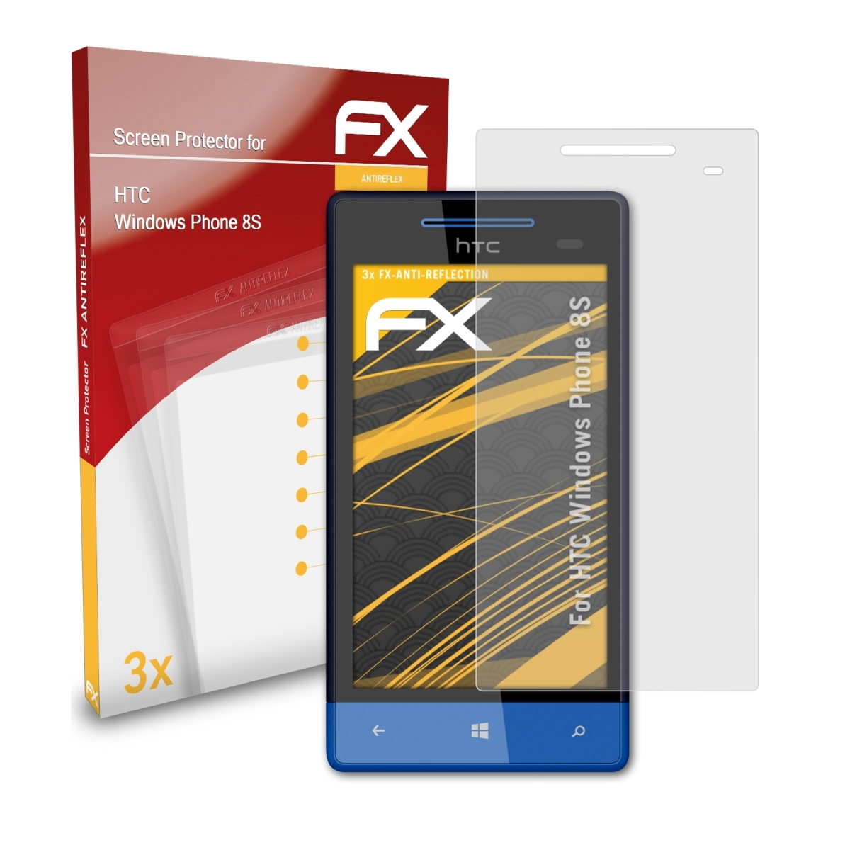 Displayschutz(für FX-Antireflex HTC 3x ATFOLIX Windows 8S) Phone