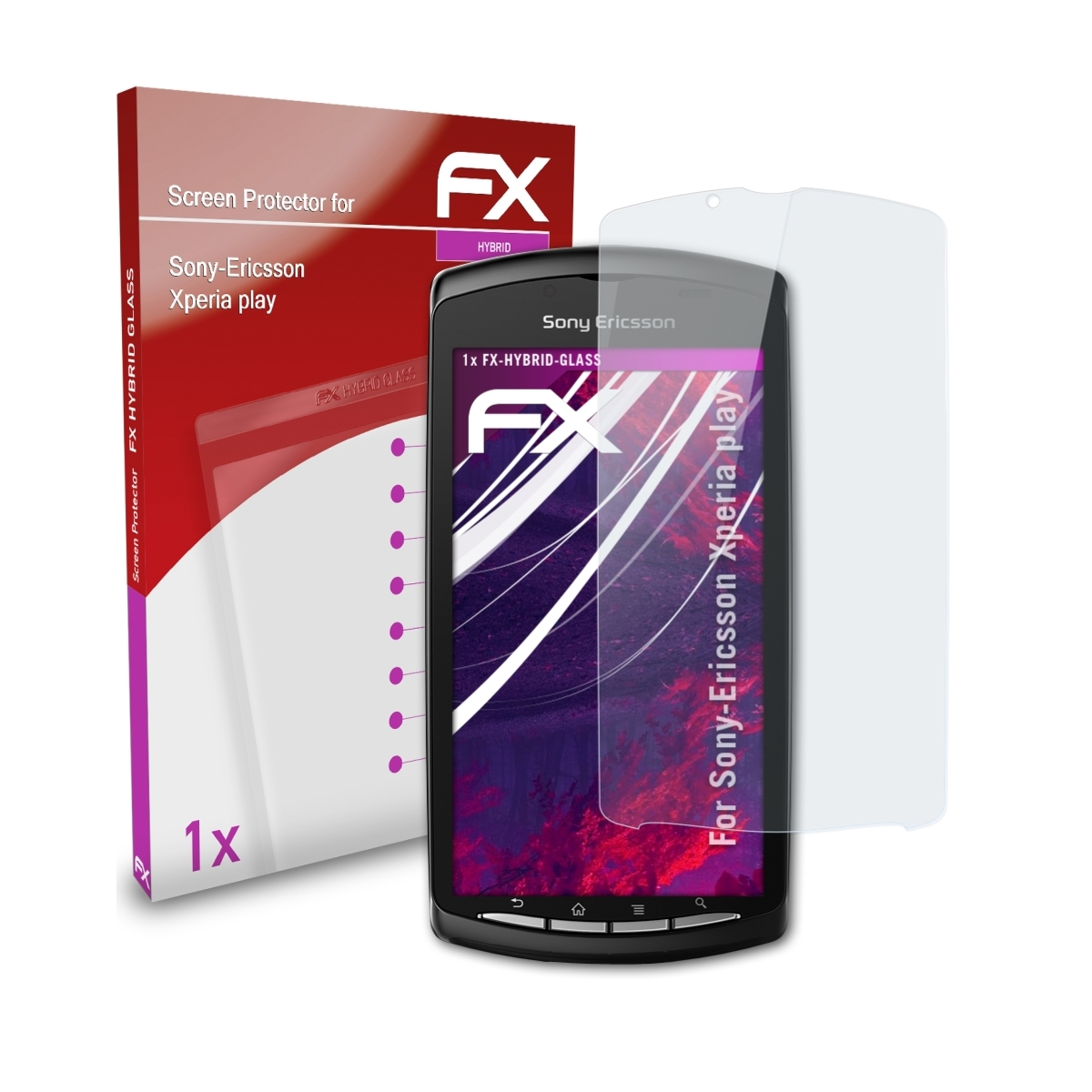 ATFOLIX FX-Hybrid-Glass Schutzglas(für Xperia Sony-Ericsson play)
