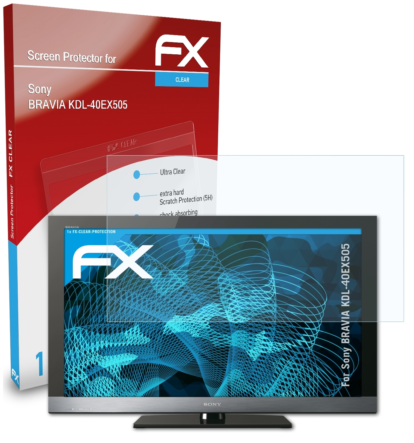 Sony KDL-40EX505) Displayschutz(für ATFOLIX FX-Clear BRAVIA