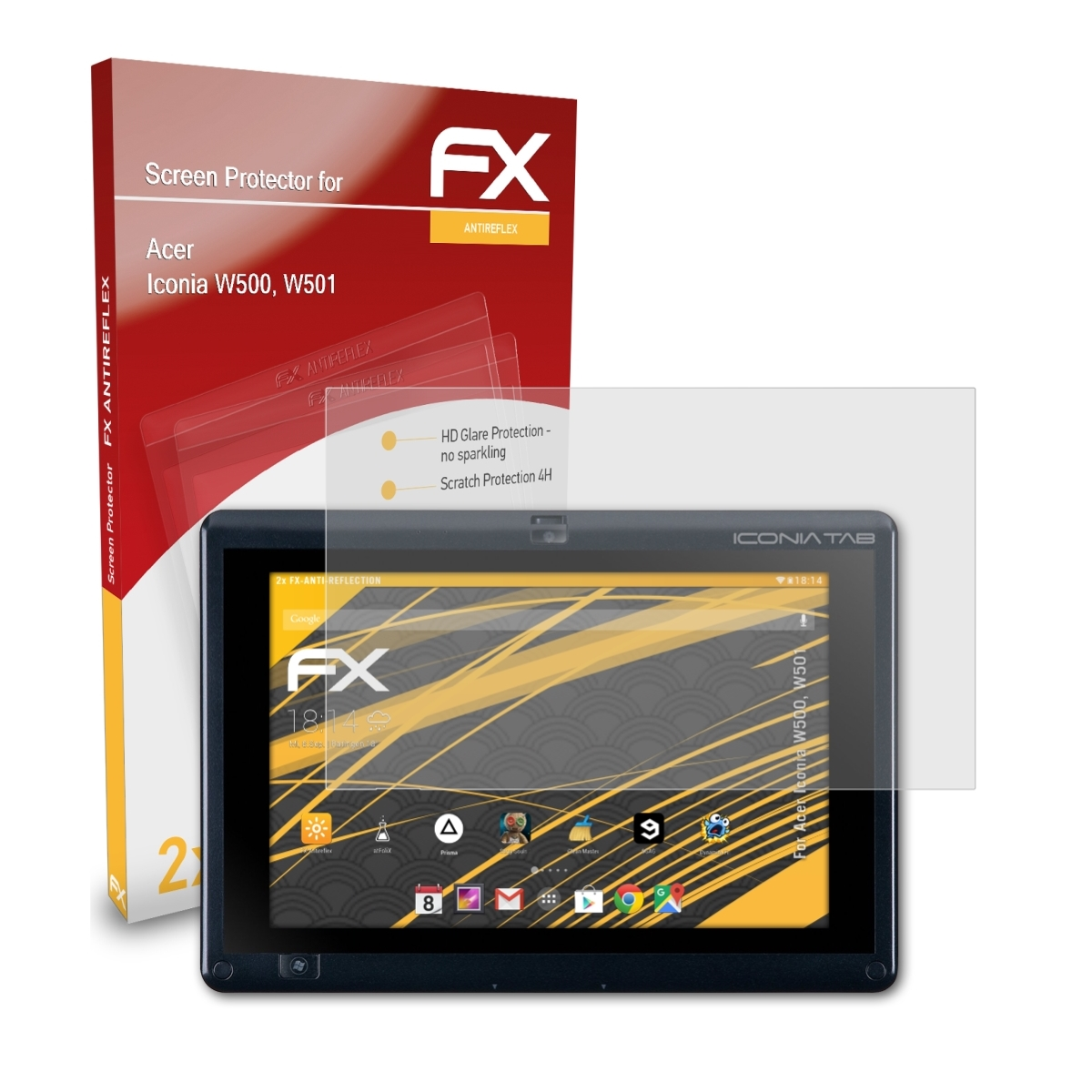 ATFOLIX 2x FX-Antireflex Displayschutz(für Acer W500, Iconia W501)