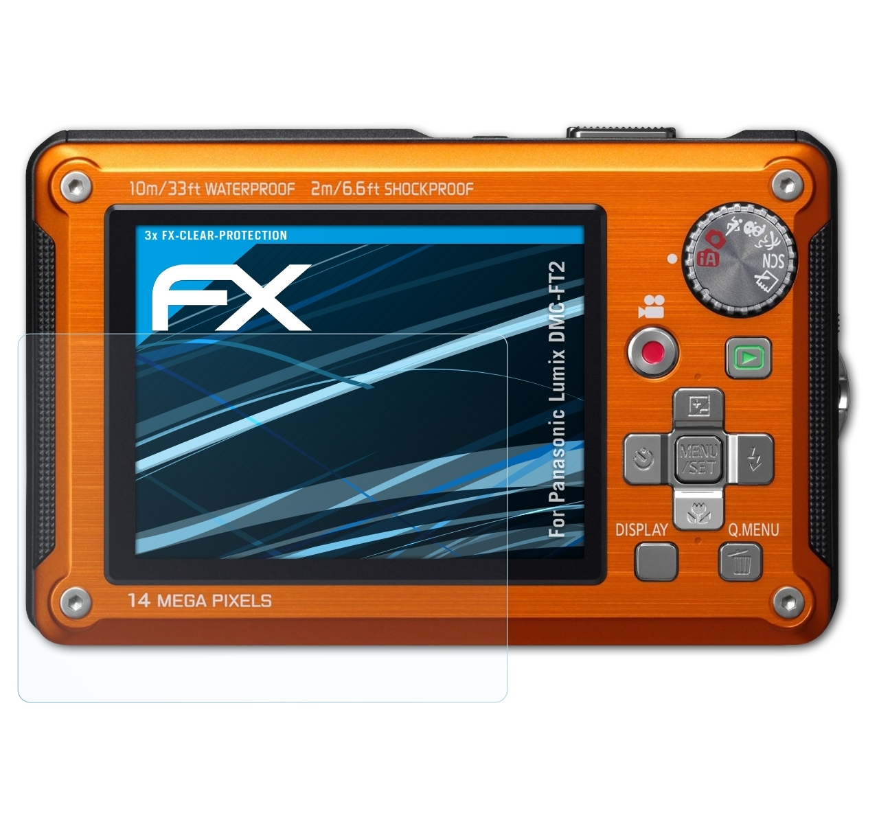 3x Displayschutz(für ATFOLIX FX-Clear Lumix Panasonic DMC-FT2)