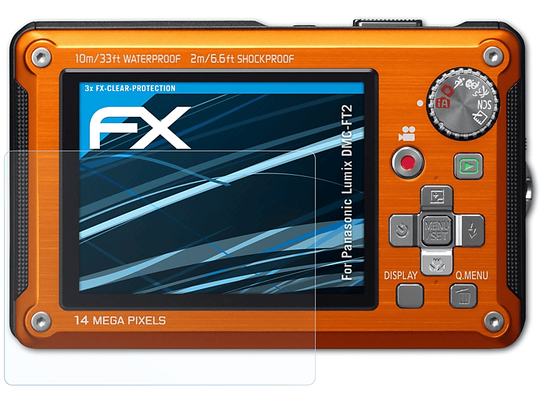 ATFOLIX 3x FX-Clear Displayschutz(für Panasonic Lumix DMC-FT2)
