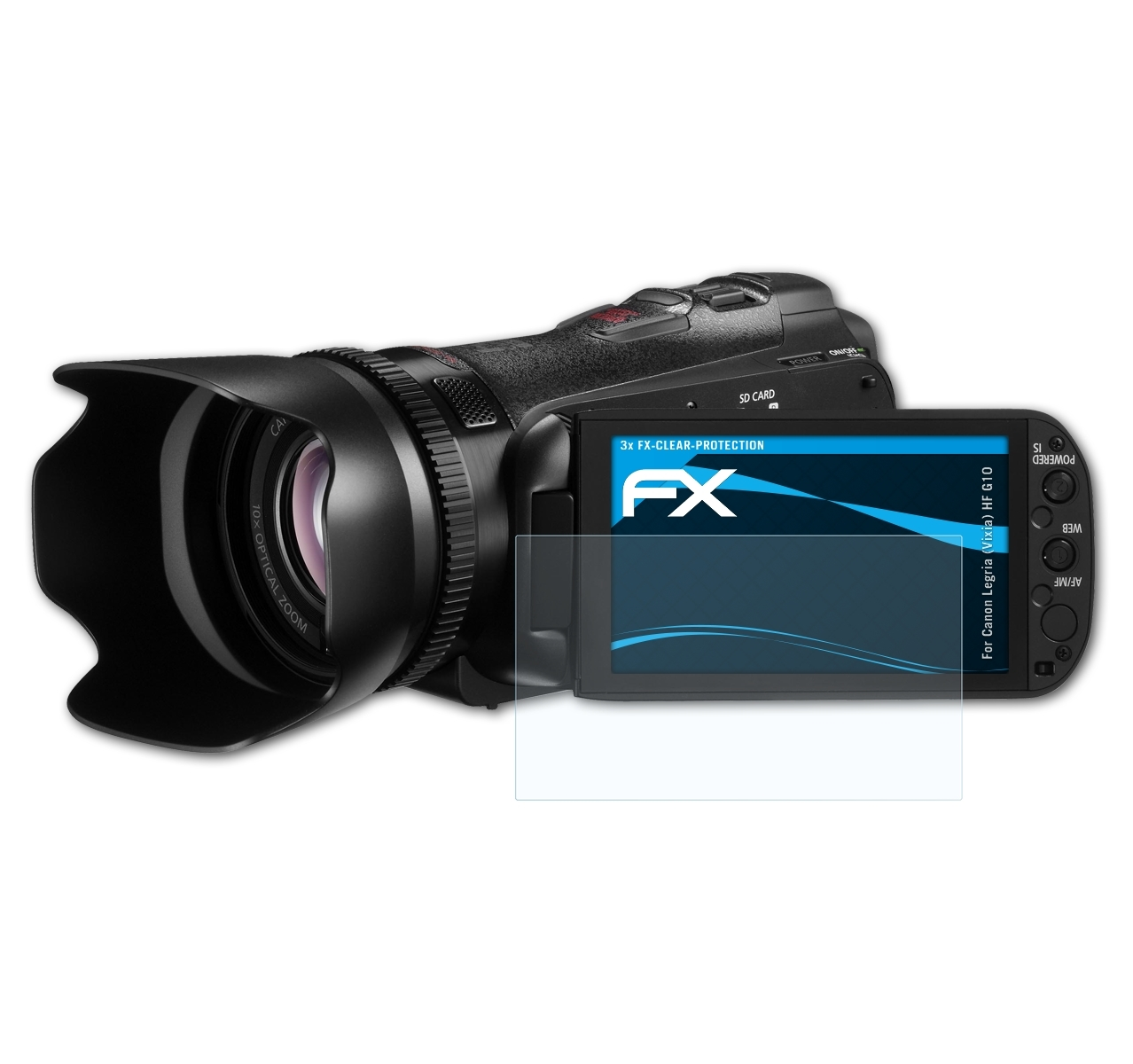 ATFOLIX G10) Canon Legria HF FX-Clear 3x Displayschutz(für (Vixia)