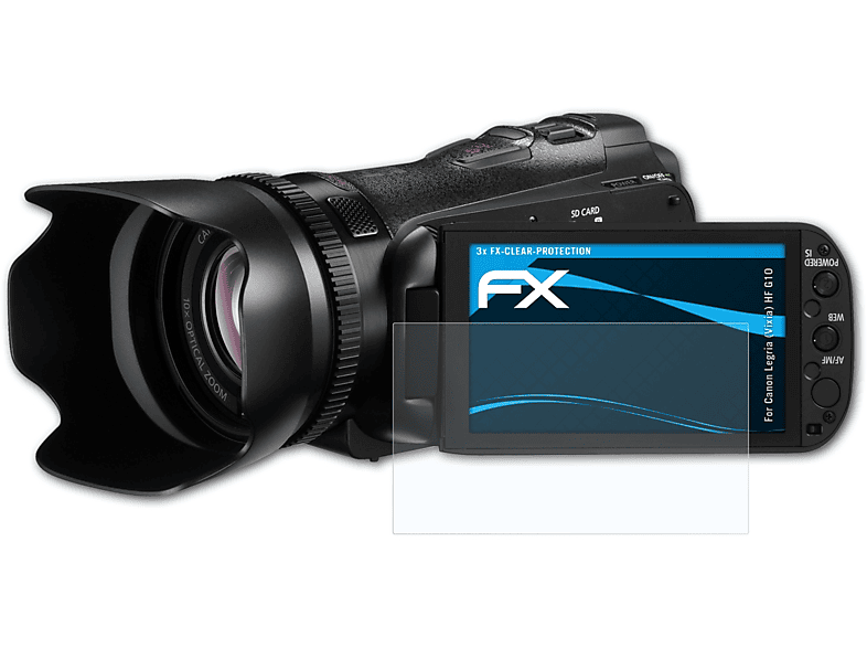 ATFOLIX 3x Displayschutz(für Canon (Vixia) FX-Clear G10) Legria HF