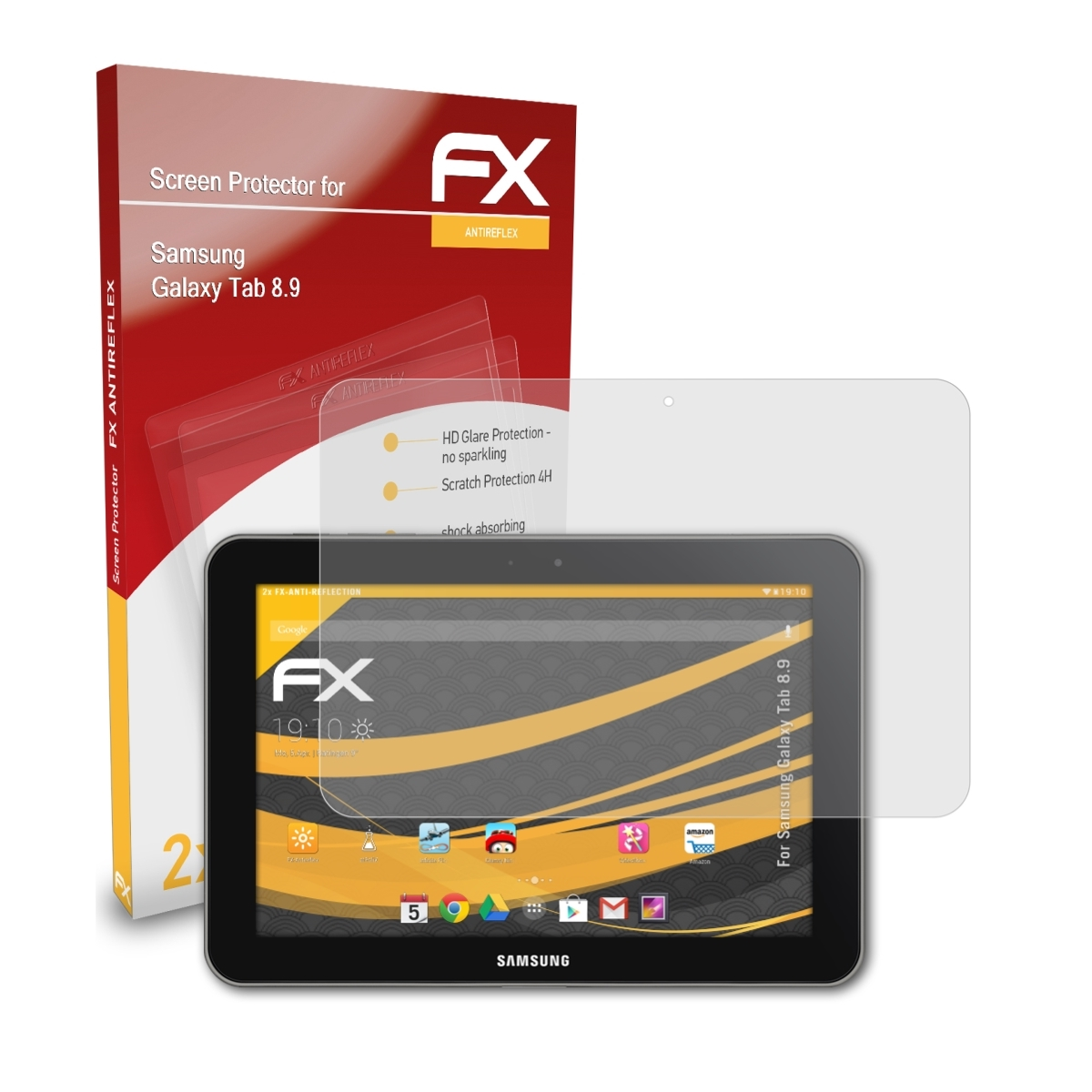 ATFOLIX 2x FX-Antireflex 8.9) Displayschutz(für Tab Samsung Galaxy