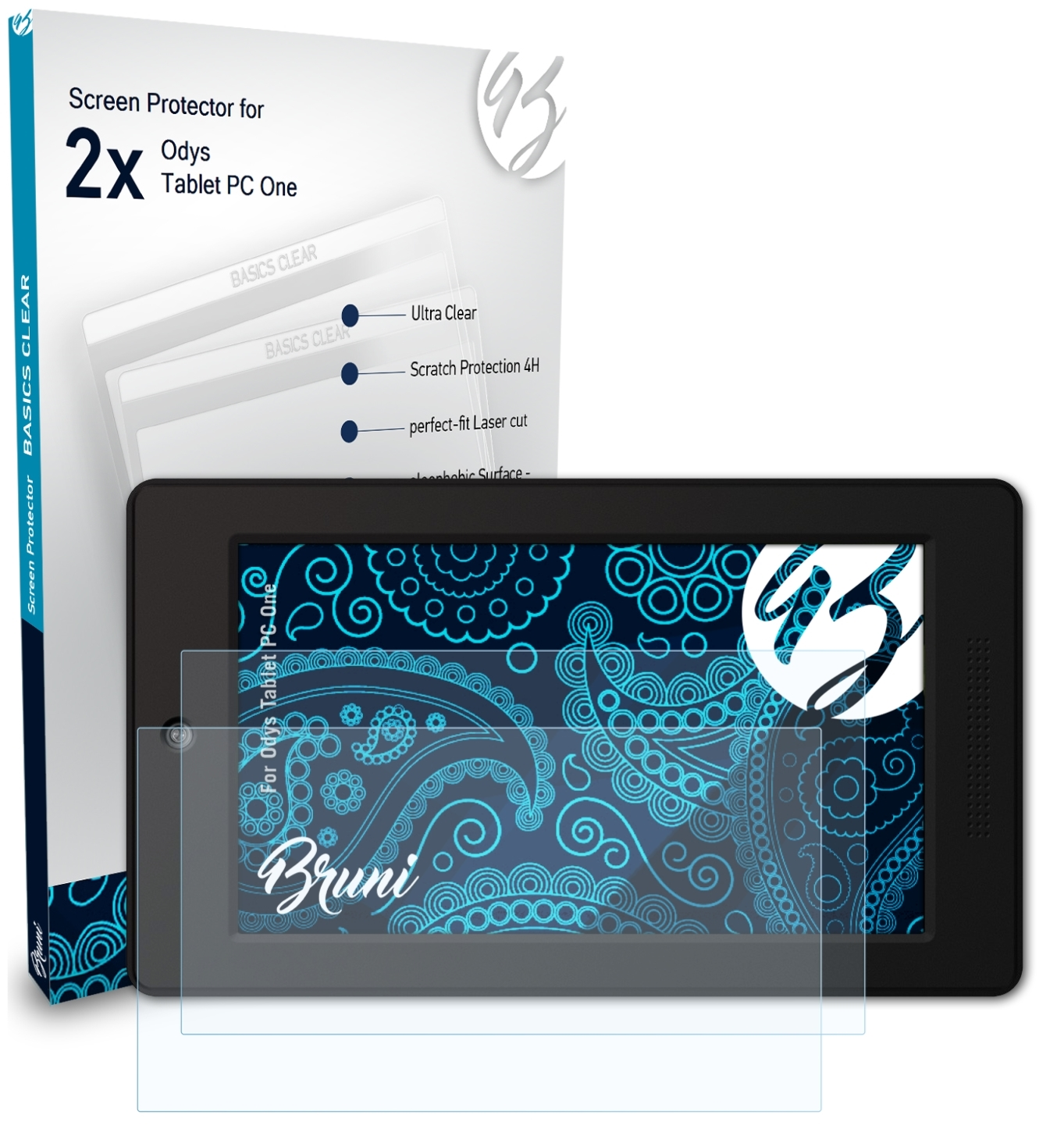 BRUNI 2x Basics-Clear Tablet Schutzfolie(für Odys One) PC