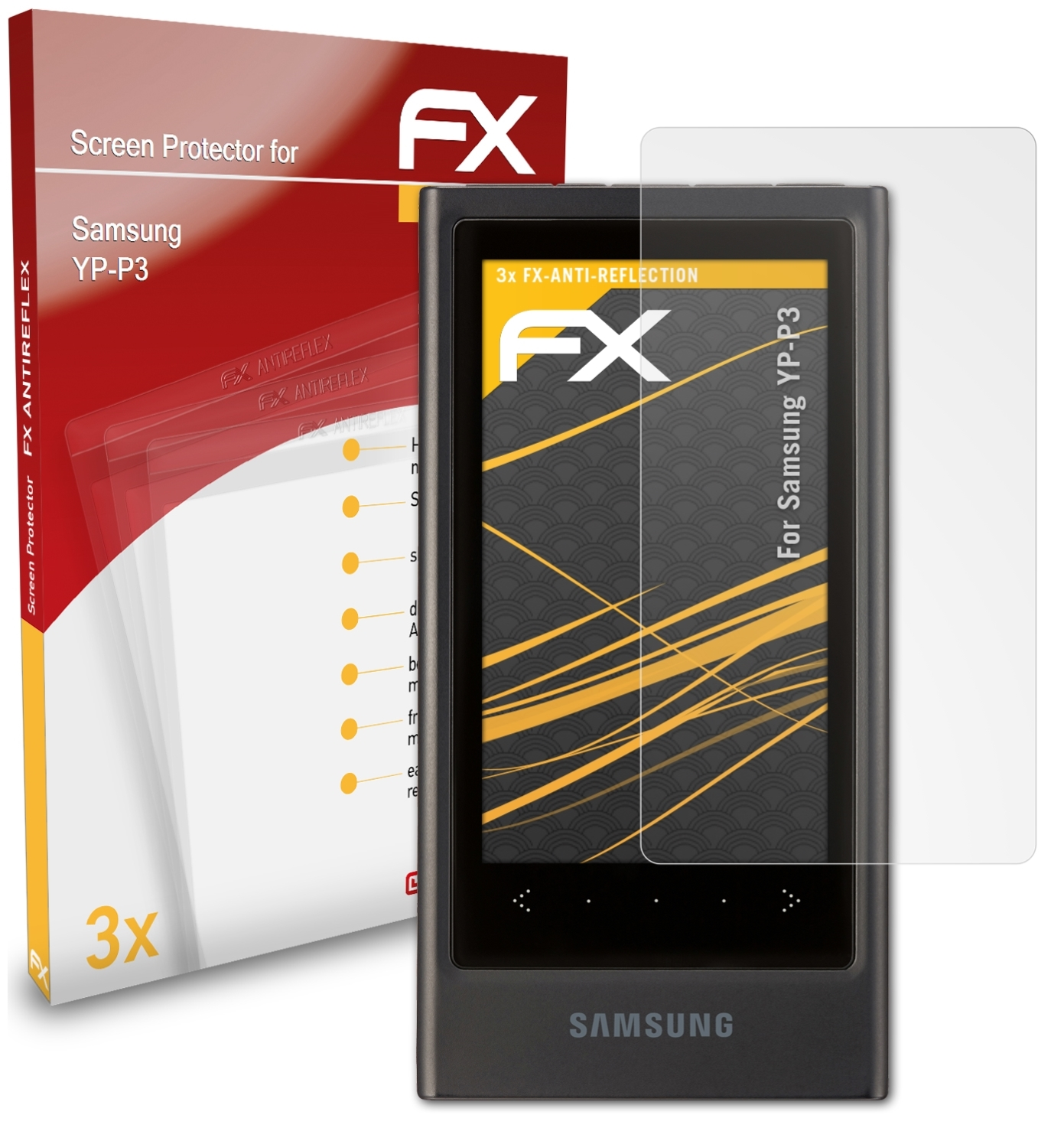 Displayschutz(für Samsung ATFOLIX 3x YP-P3) FX-Antireflex