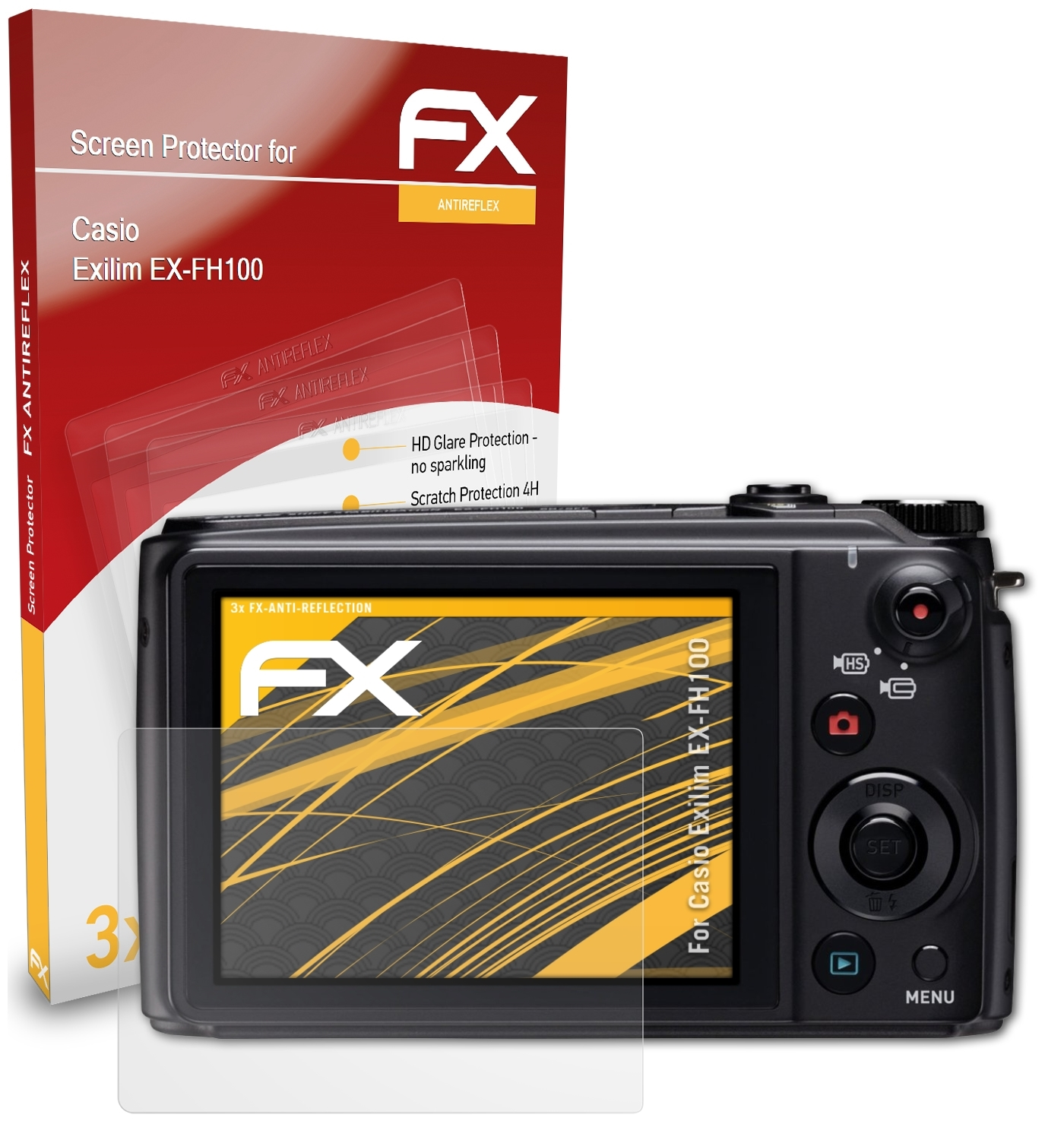 EX-FH100) Displayschutz(für FX-Antireflex Exilim Casio ATFOLIX 3x