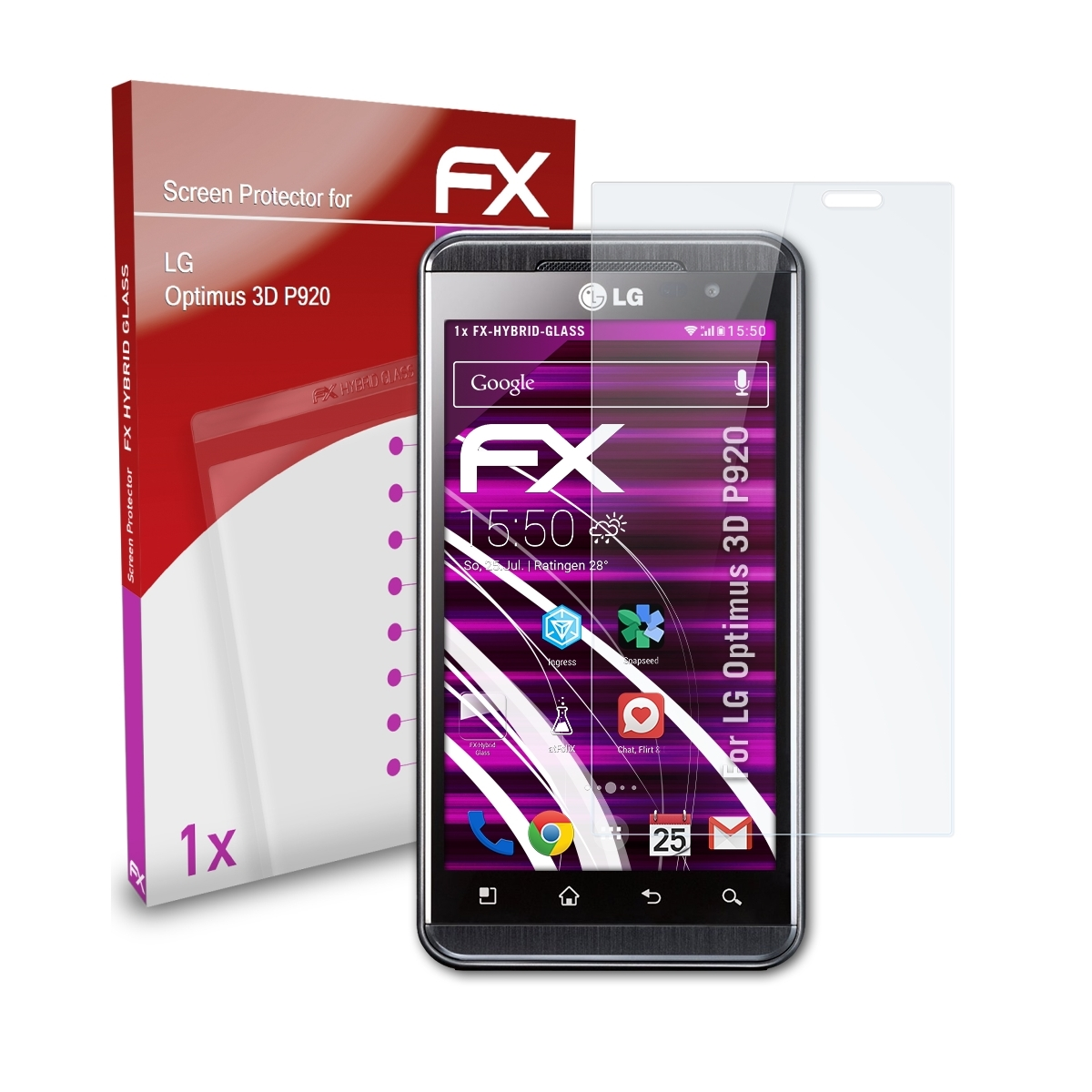 ATFOLIX FX-Hybrid-Glass Schutzglas(für (P920)) LG 3D Optimus