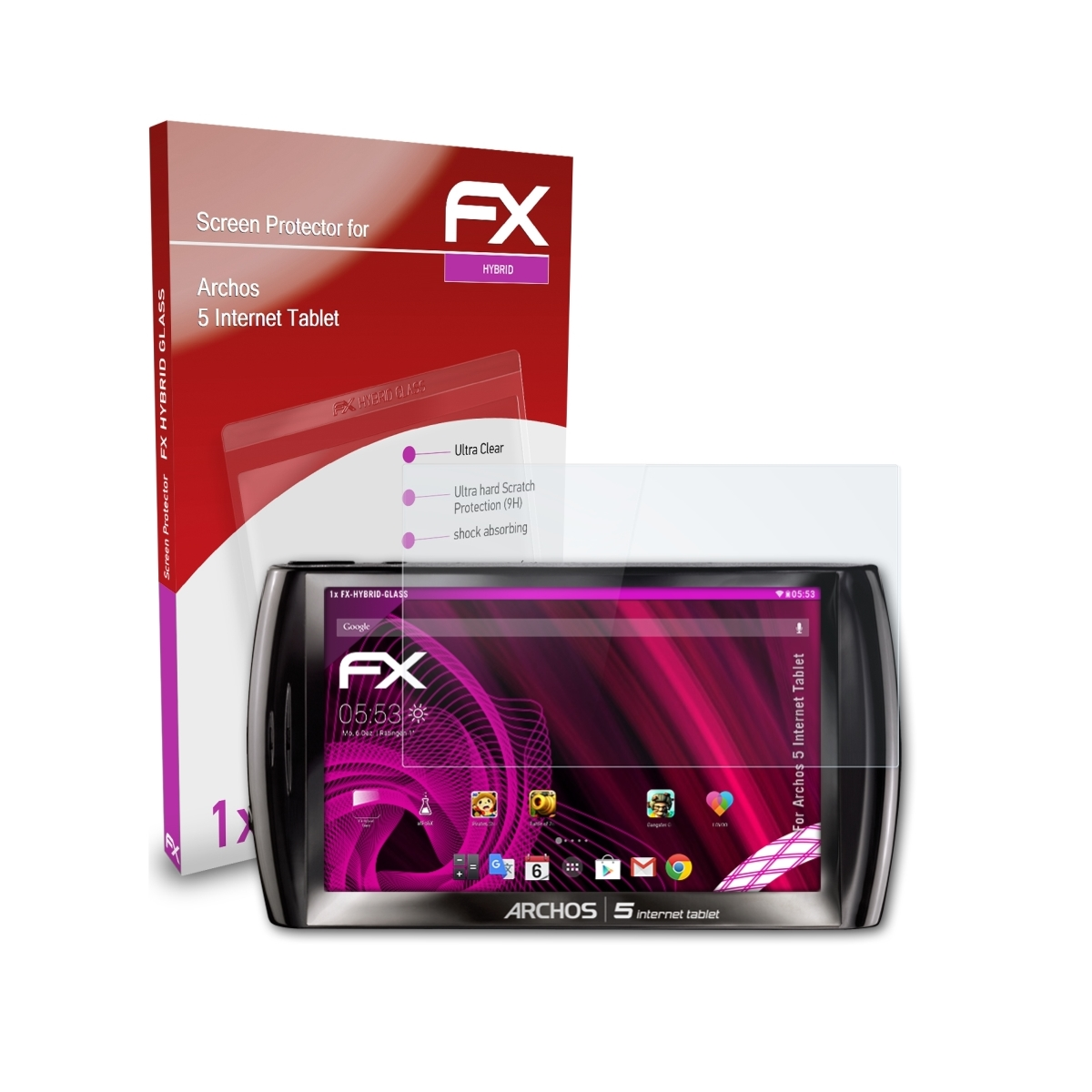 ATFOLIX FX-Hybrid-Glass Schutzglas(für Archos Internet Tablet) 5
