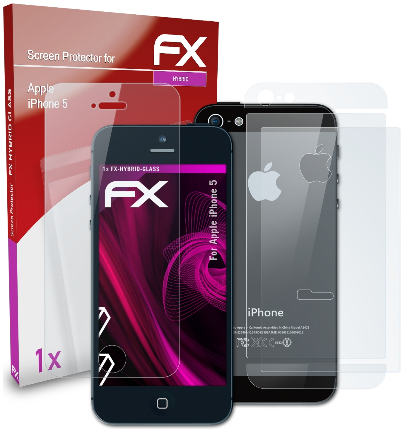 ATFOLIX FX-Hybrid-Glass Apple 5) Schutzglas(für iPhone