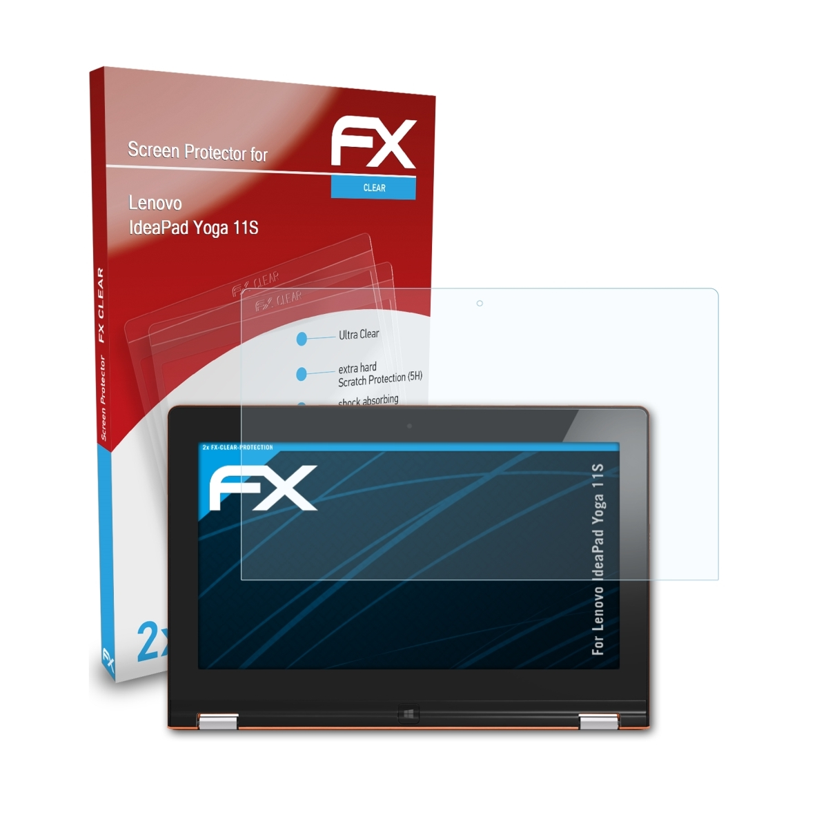 ATFOLIX 2x FX-Clear Displayschutz(für 11S) Yoga Lenovo IdeaPad
