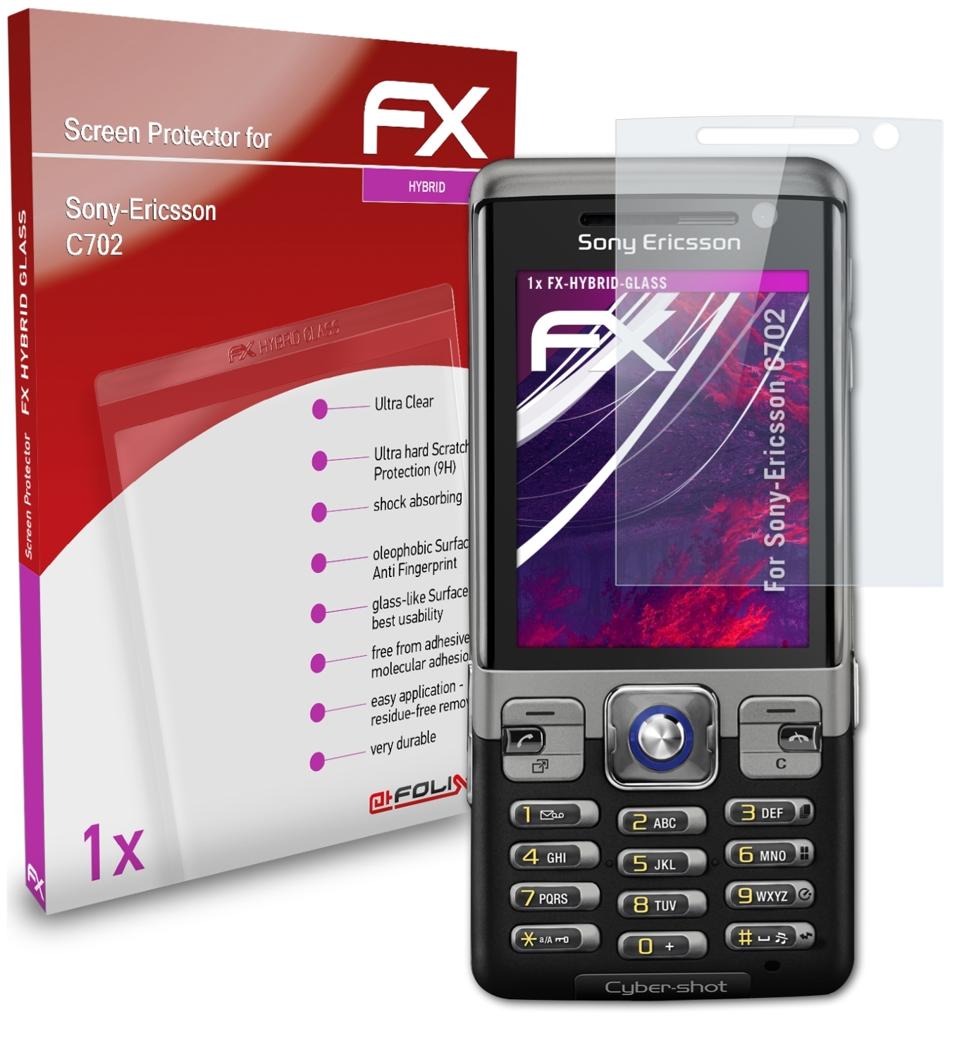 FX-Hybrid-Glass ATFOLIX Schutzglas(für C702) Sony-Ericsson