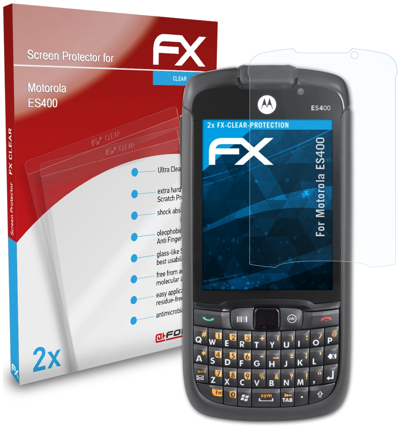 ATFOLIX 2x FX-Clear Displayschutz(für ES400) Motorola