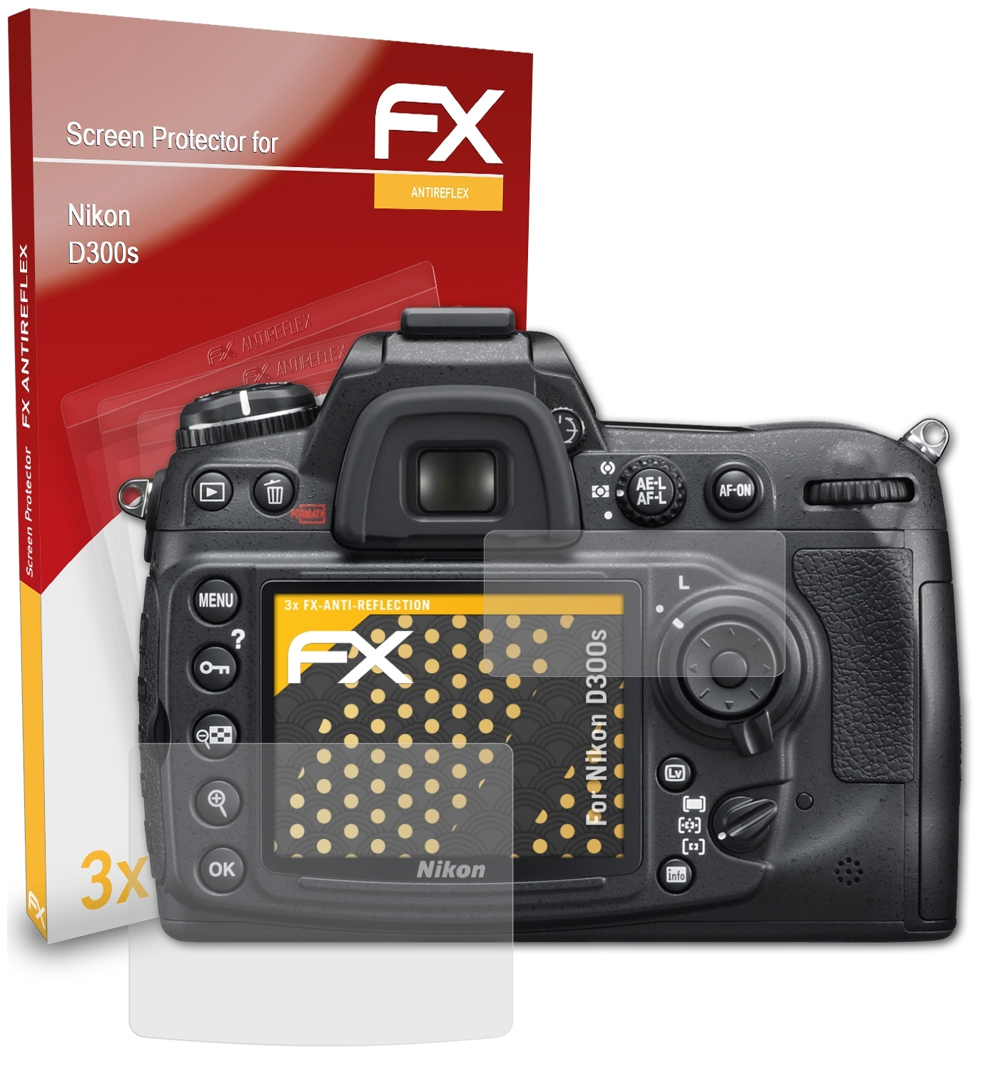 Displayschutz(für FX-Antireflex D300s) ATFOLIX Nikon 3x