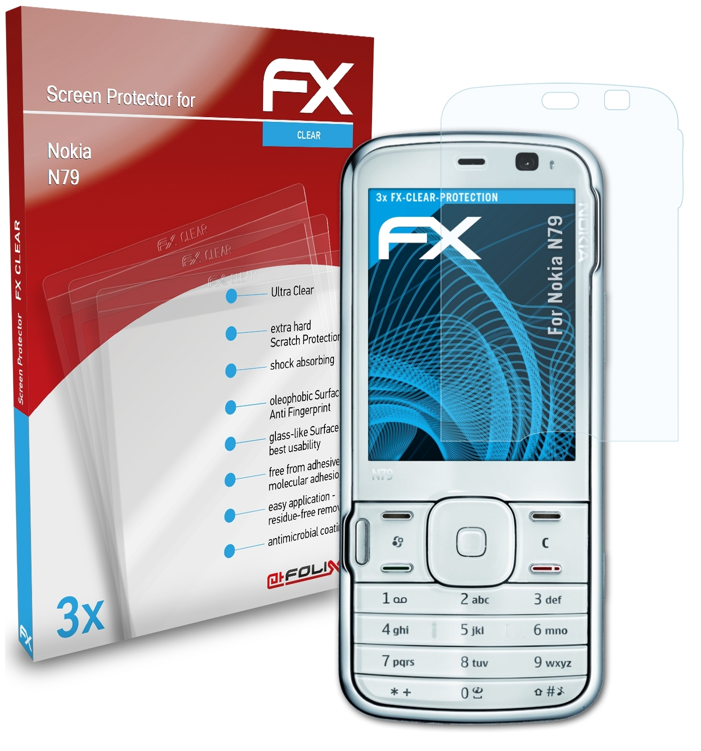 Displayschutz(für Nokia N79) ATFOLIX 3x FX-Clear