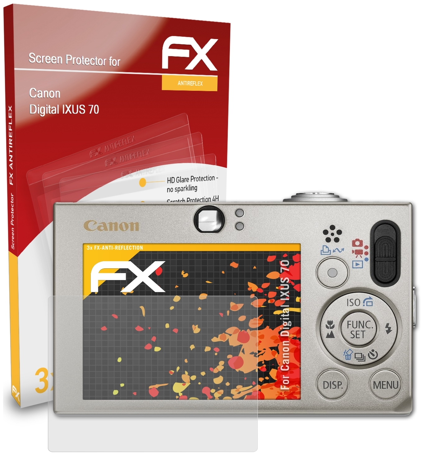 ATFOLIX 3x FX-Antireflex 70) Digital Displayschutz(für IXUS Canon