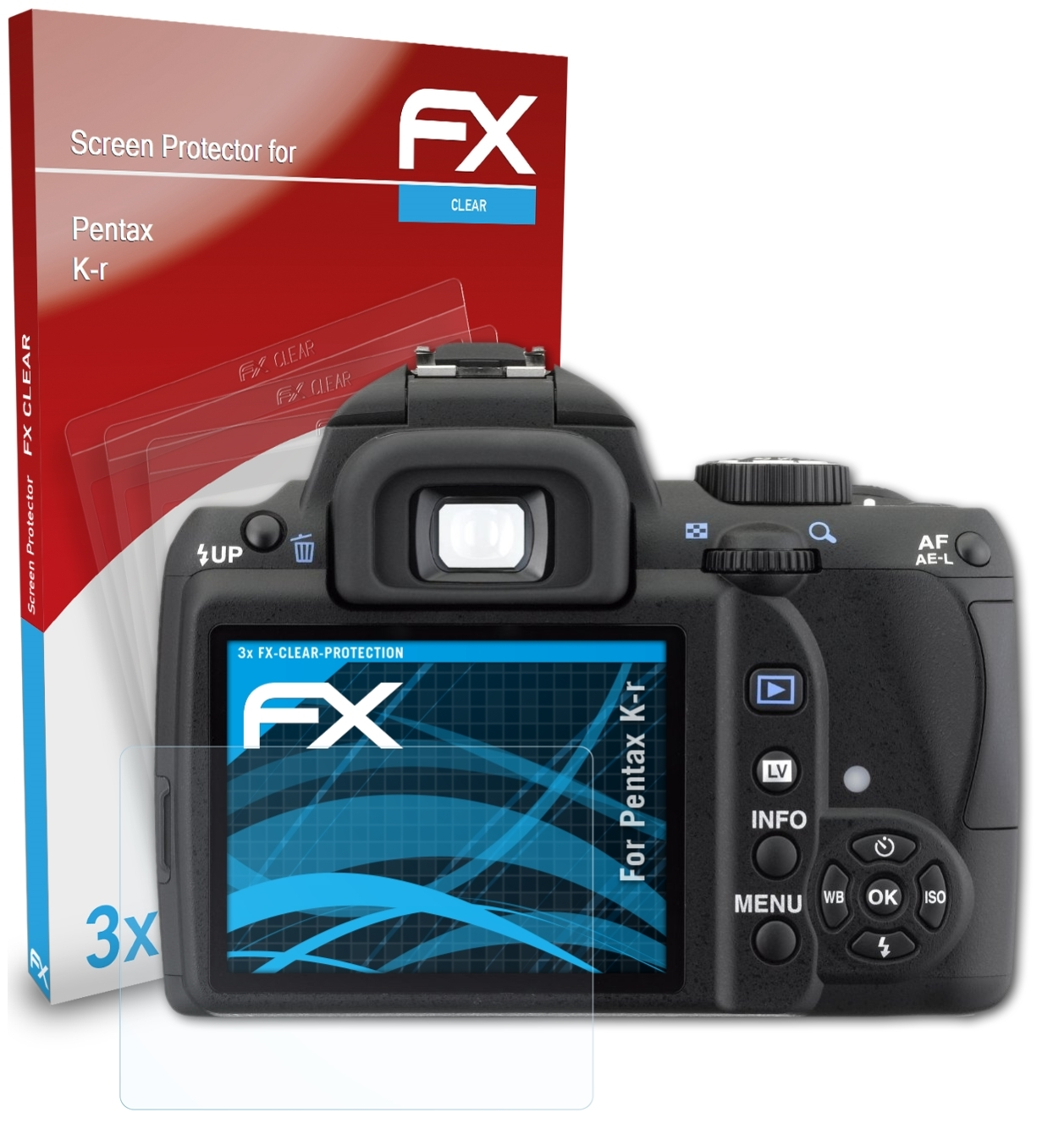 ATFOLIX 3x Pentax FX-Clear Displayschutz(für K-r)