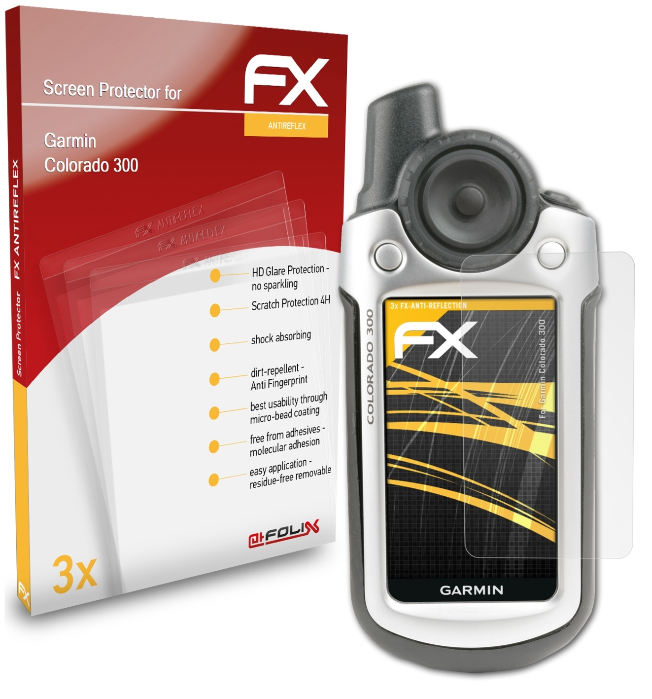 ATFOLIX 3x FX-Antireflex 300) Displayschutz(für Garmin Colorado